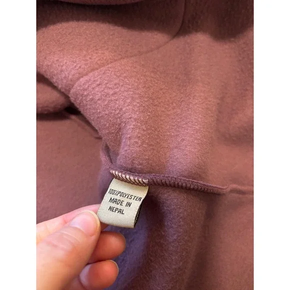 Zig Zag Asian Collection Purple Fleece Hooded Wrap Jacket Women's Medium Nepal - Picture 10 of 14